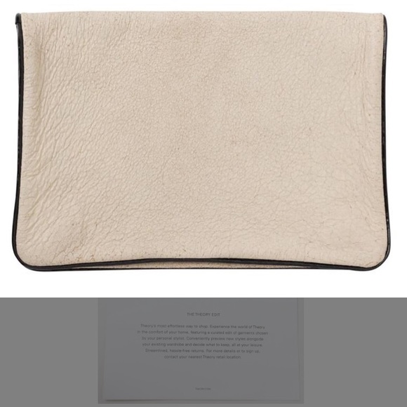Handbags - NWT Clare Vivier Textured Ivory Leather Clutch